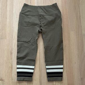 Free People FP Movement Finish Line Olive Green Cropped Rib Knit Leggings